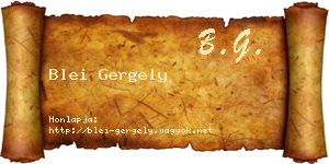 Blei Gergely névjegykártya